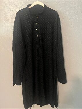 Black Sequin Long Sleeve Women's Dress